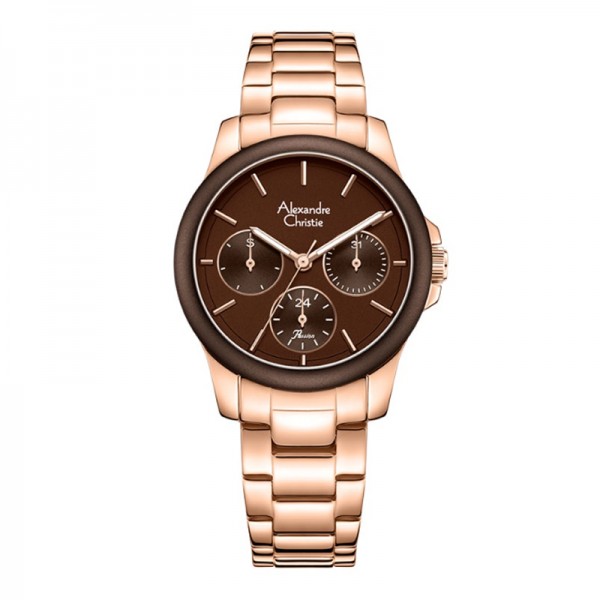 Alexandre Christie AC 2A95 Rosegold Dark Brown BFBRGDB